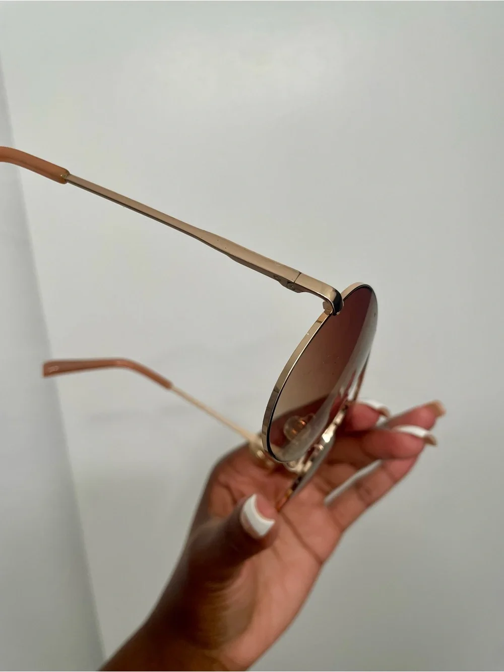 Express Gold Frame Brown Gradient Lens Women's Aviator Sunglasses